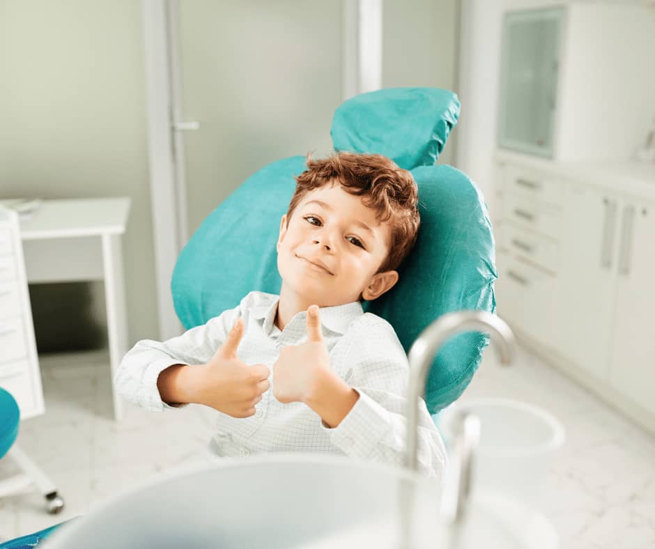 image of child in dentist chair in east gellong dental pratice
