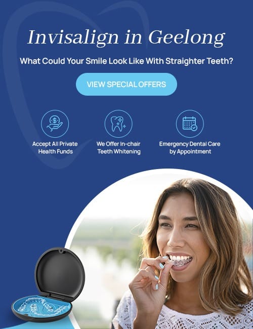 image of optimise mobile banner invisalign of east geelong dental practice