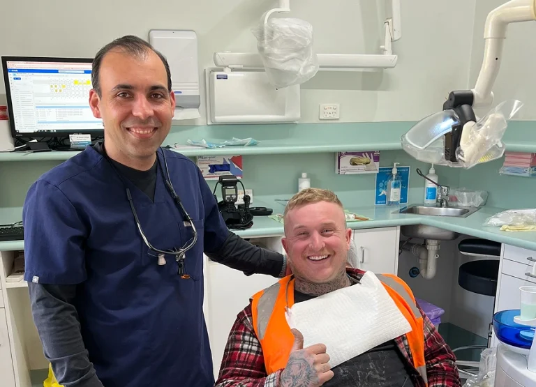 Geelong dentist checking a patient's teeth during a routine dental check up