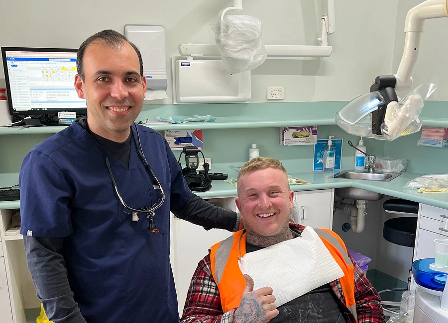 Geelong dentist checking a patient's teeth during a routine dental check up