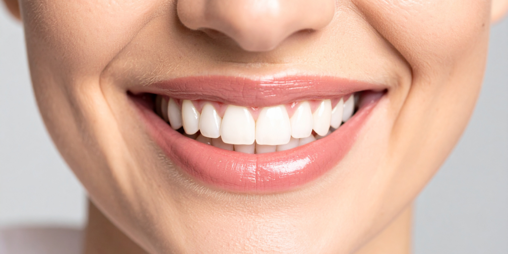 Close-up of a bright, healthy smile after cosmetic dental treatment in Geelong
